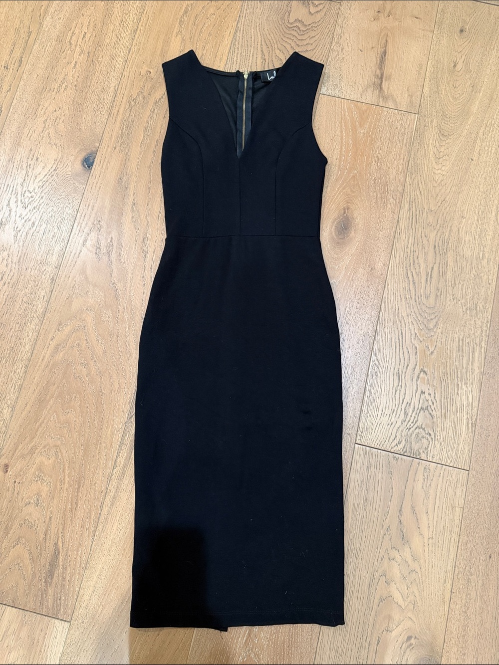 Lulus Black Bodycon Midi Dress — XS Like New